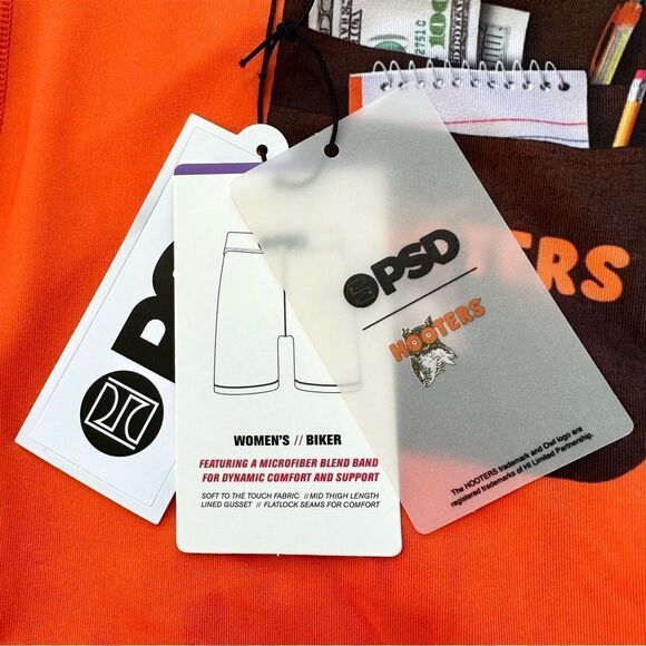 🆕Hooters Logo Orange Waitress Uniform Biker Shorts - Picture 5 of 7